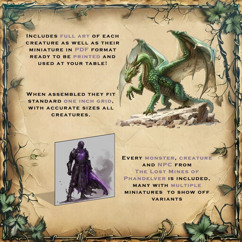 Printable Dungeons and Dragons Miniatures Lost Mines of Phandelver Full ...