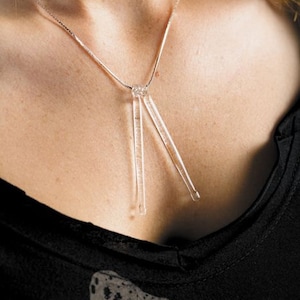 Stevielovelight -Crystal Light- Crystal Clear Glass Drumsticks Pendant/Necklace
