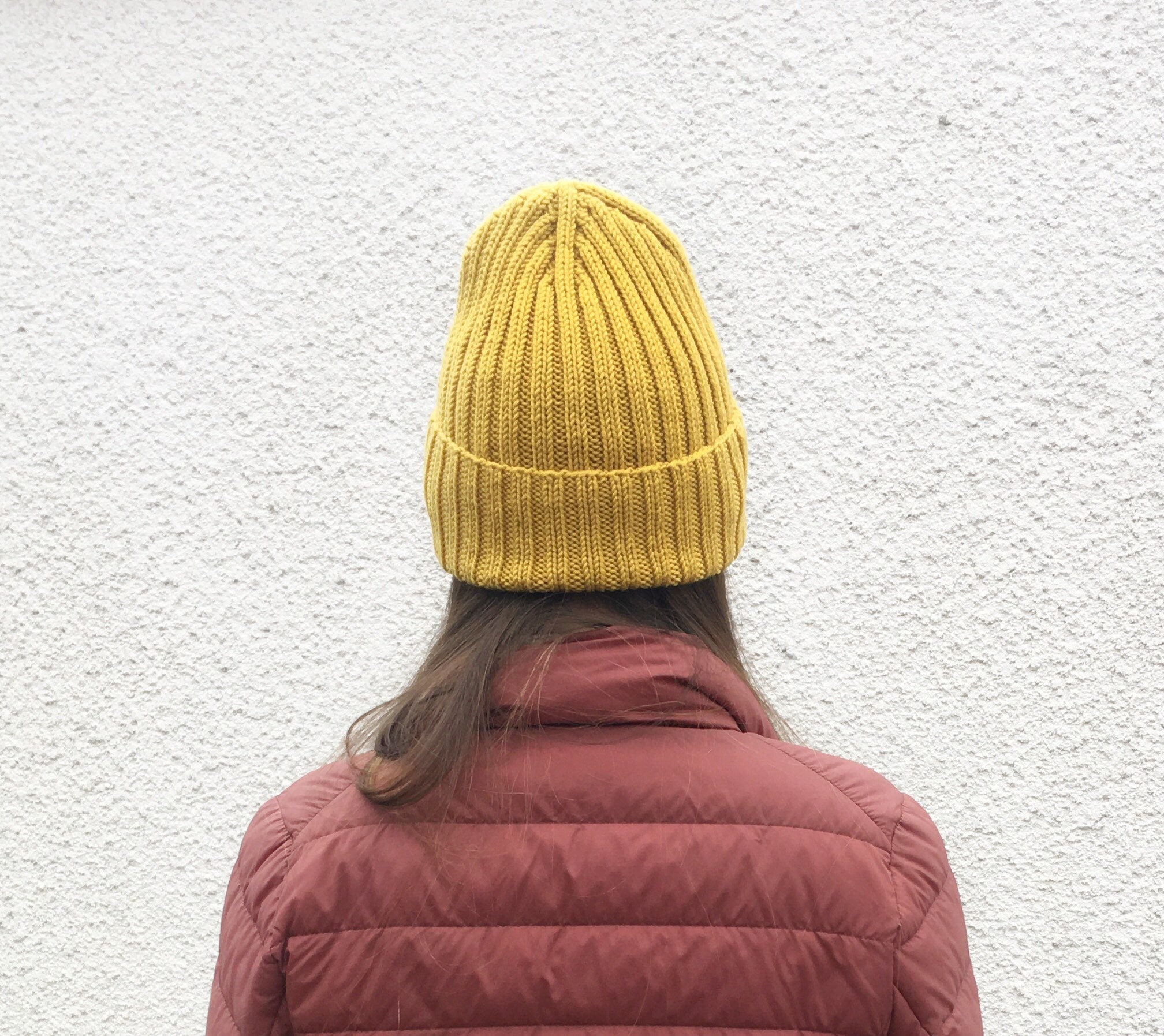 Mustard Beanie. Fisherman Beanie, Fisherman Hat, Mountain Beanie, Yellow Beanie, Adult Winter Hat, Eco Friendly Hat. Ribbed Beanie