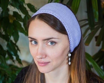 Headband laine, Lavender headband, Bandeau laine, Knit ear warmer, Knit headband women, Merino wool headband, Violet headband