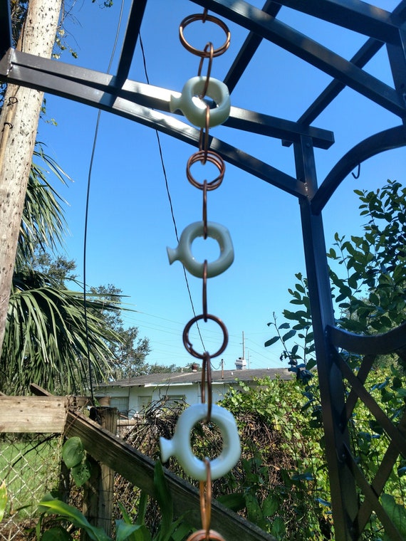 white rain chain