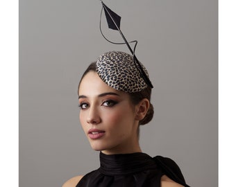 Leopard Print Fascinator: Feathered Animal Print Cocktail  display picture 1