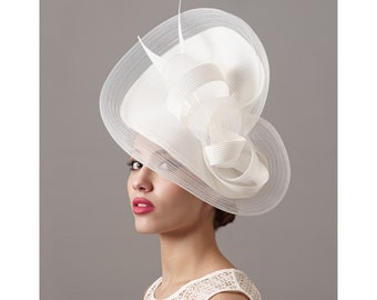 Cappello da sposa bianco con velo e piume, copricapo bianco per gli invitati al matrimonio, cappelli e copricapi da sposa personalizzati, cappello da donna da sposa