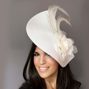 Elegant White Fascinator Hat for Women Kentucky Derby Hat - Etsy