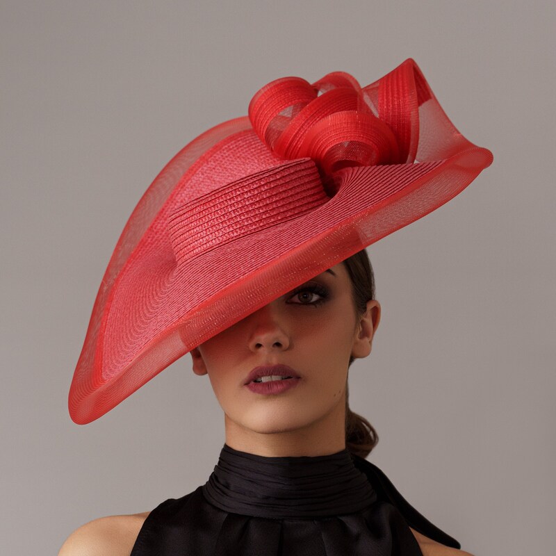 Wide Brim Hat - Red