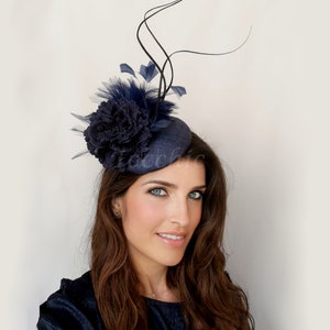 Allsorts Fascinator Haarschmuck – Großer Haarreif In Navy Blau – Perfekt Für Hochzeit, Rennen, Royal Ascot, Ladies Day