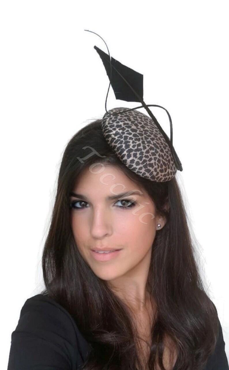 Leopard Fascinator Animal Print Pillbox Hat Leopard Cocktail Etsy