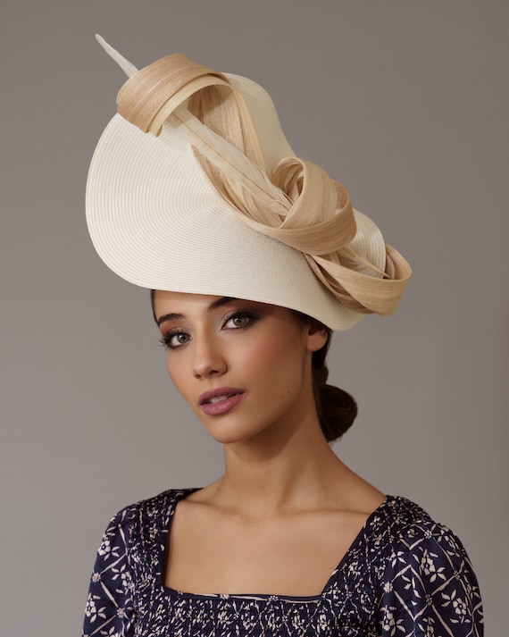3 Elegant Women\'s Decorative Straw Hat - White, Beige, Silver Wedding Hat, Women main image 3