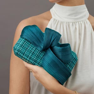 Elegante bolso clutch verde mar boda, Clutch invitada boda verde agua, Bolso invitada elegante, Complemento sofisticado para madina boda