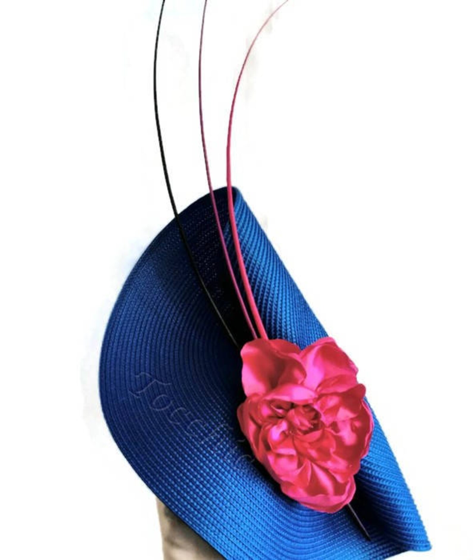 Pink and Blue Fascinator Royal Blue Fascinator Pink Etsy