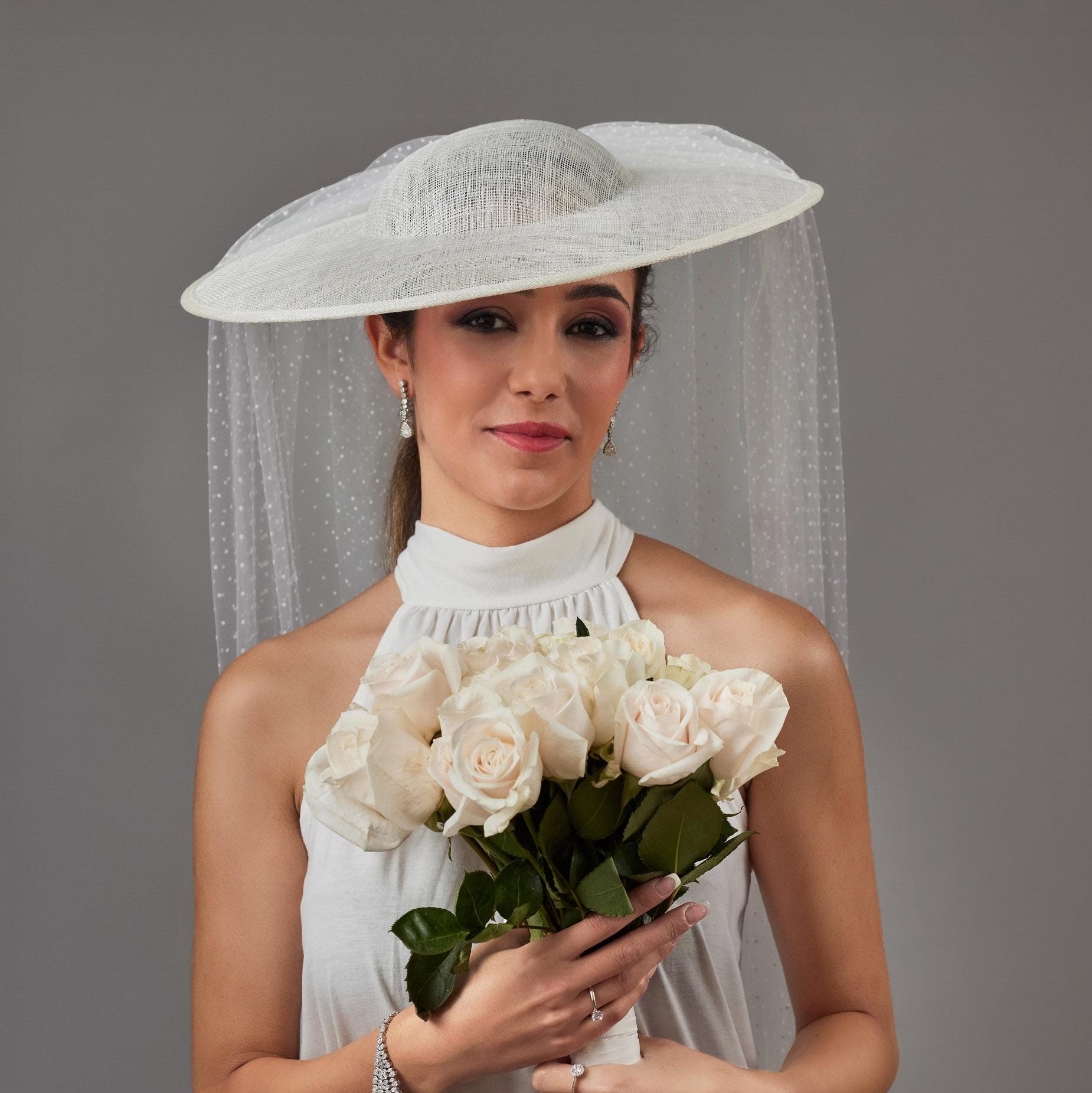 Bridal Hat white 3\