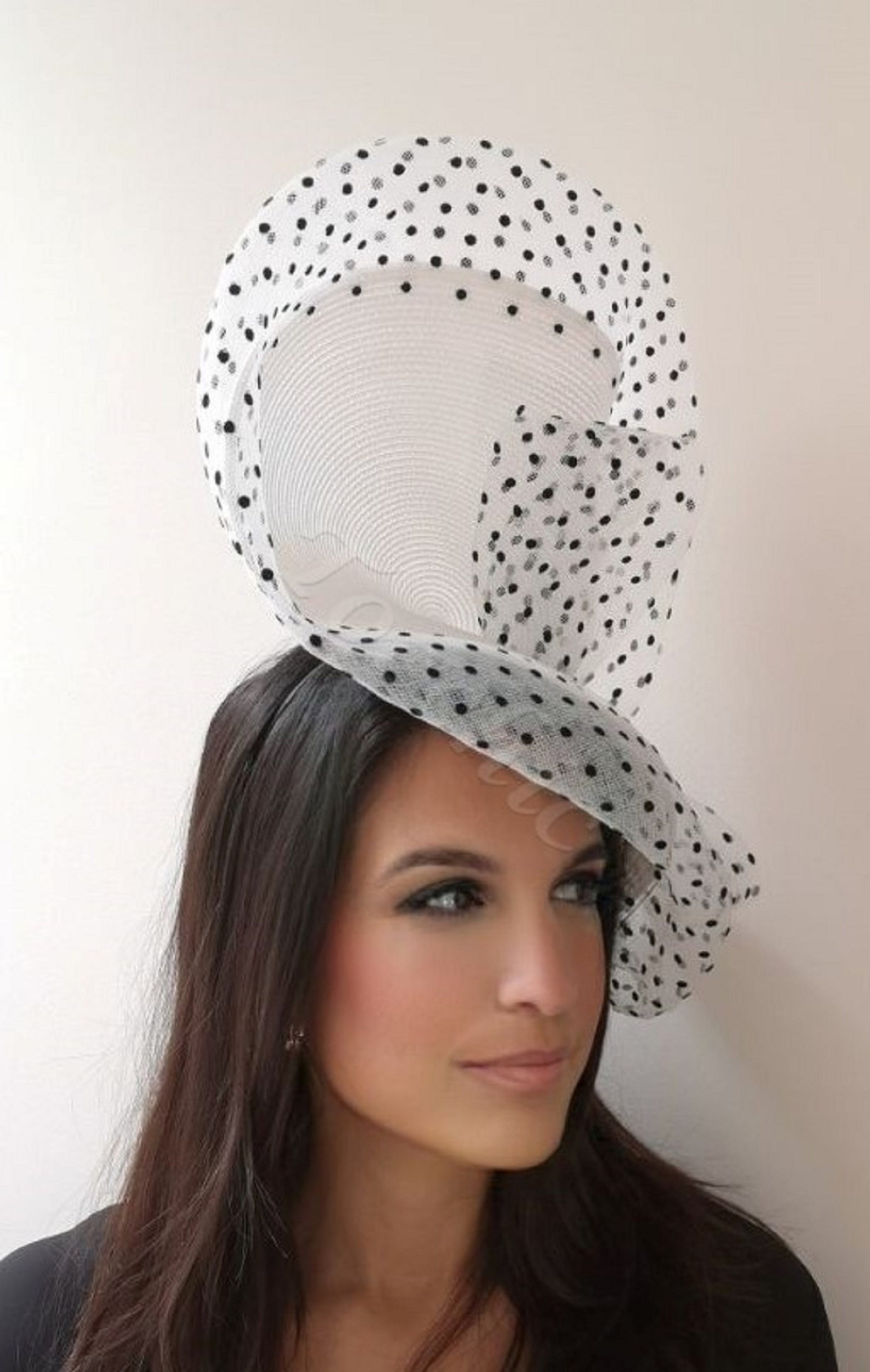 Elegant Black and White Fascinator White Kentucky Derby Hat Etsy