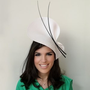 Black Fascinator White Wedding Hatwhite 