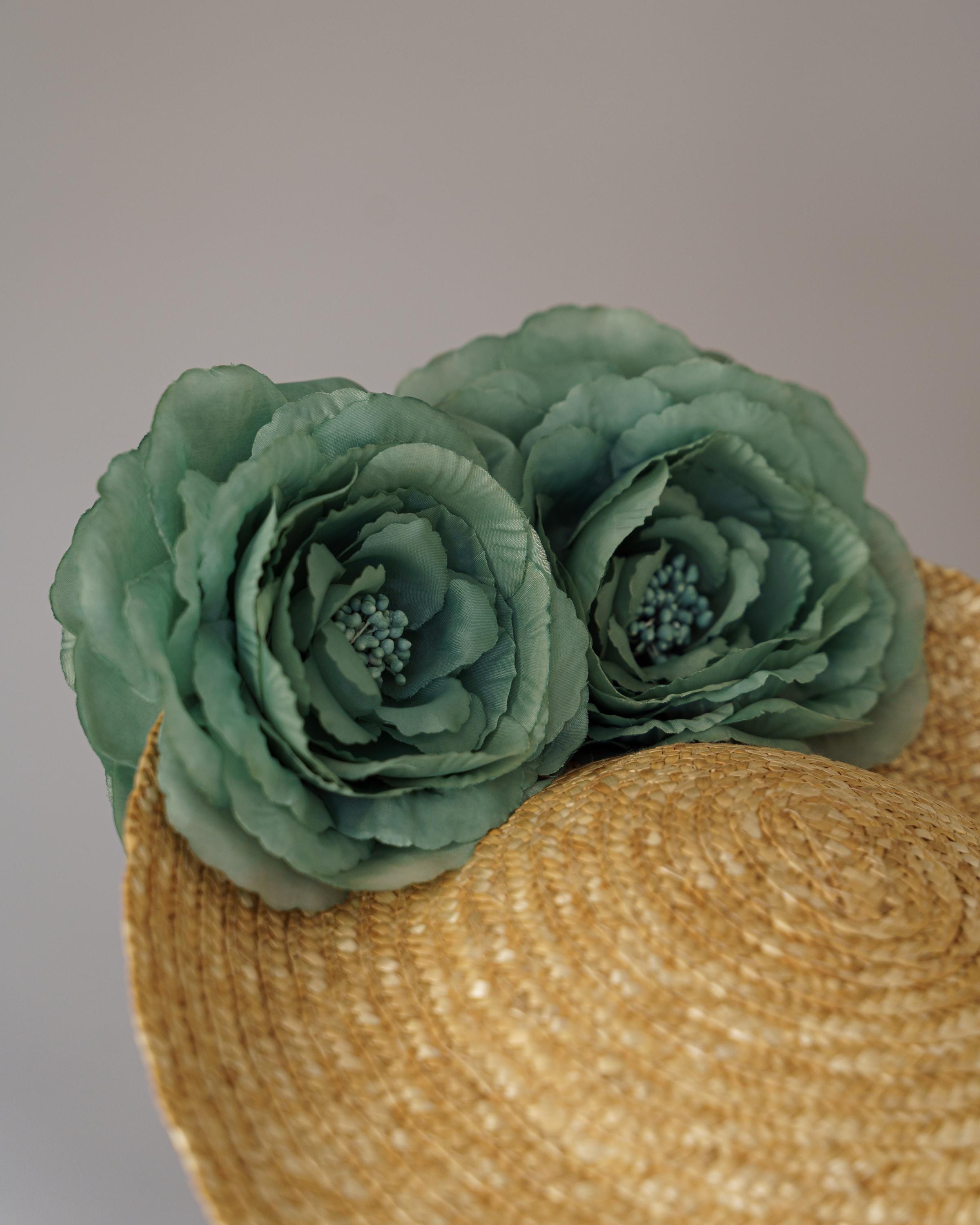 Elegant Cream Hat with Teal Accent Teal and Cream Fascinator - Etsy main image 3
