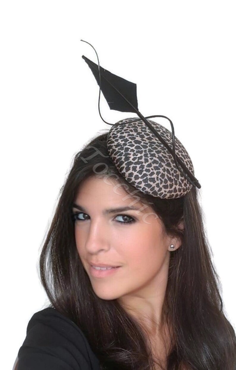 Leopard Fascinator Animal Print Pillbox Hat Leopard Cocktail Etsy