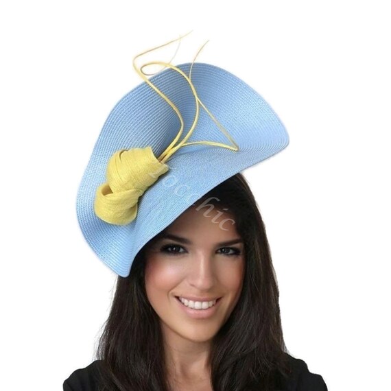Pale Blue Ascot Hat Light Blue and 