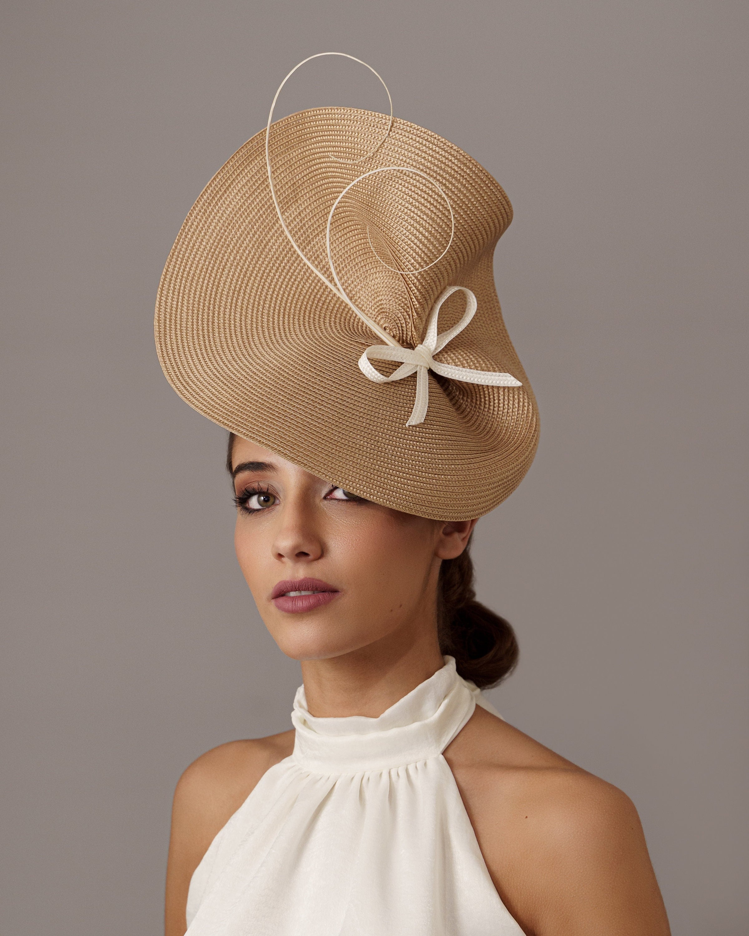 Elegant Cream Hat with Foil Band Boho Western Wedding Floral Bridesmaid Hat Band Only 984u  main image 3