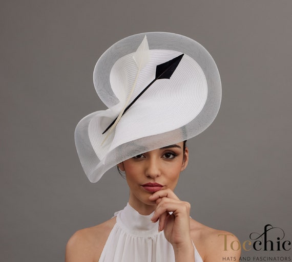 Woman Ascot Races Hat White - Kentucky Derby Hat With Veil  display picture 2