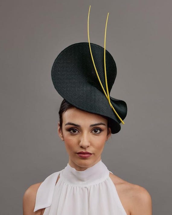 Black and Yellow Derby Fascinator Hat - Black Kentukcy Derby  display picture 1
