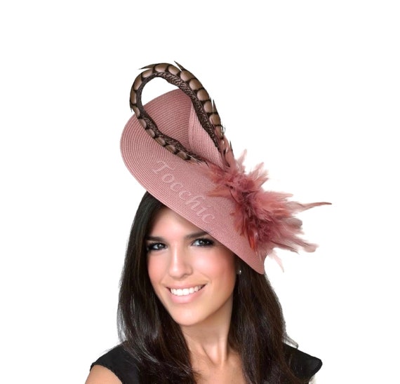 Large Fascinator Nude Woman Feather Hat 
