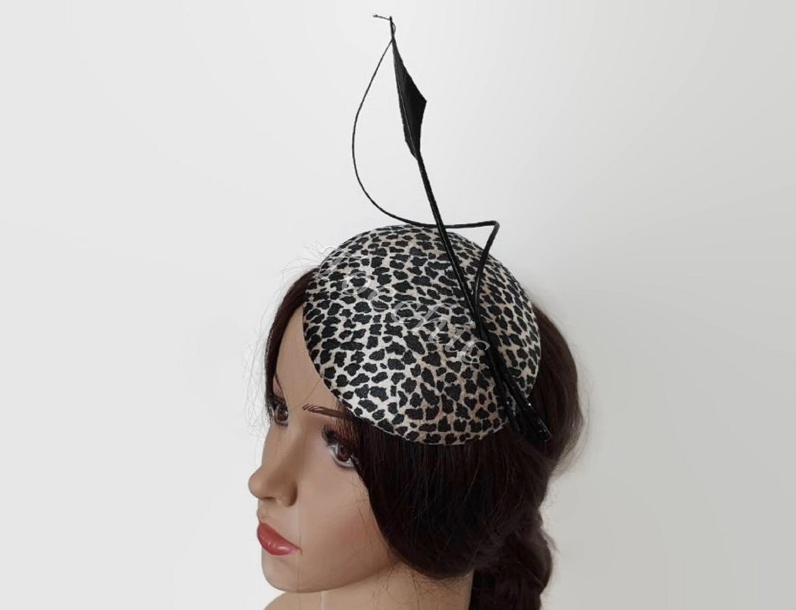 Leopard Fascinator Animal Print Pillbox Hat Leopard Cocktail Etsy