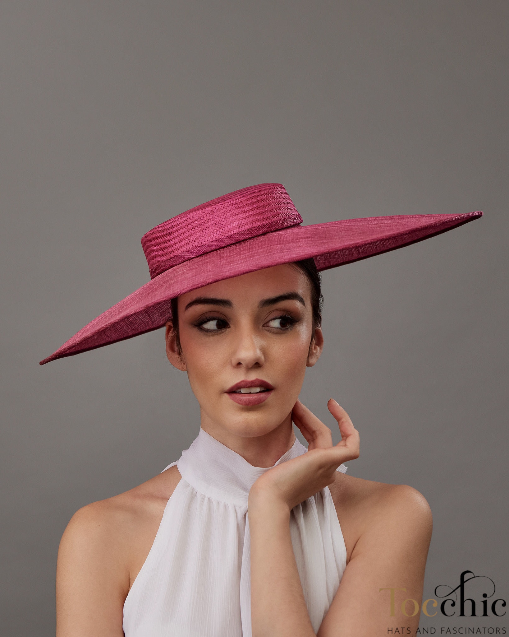 Dark Pink Dress Hat for Women, Elegant Dark Pink Wedding  display picture 2