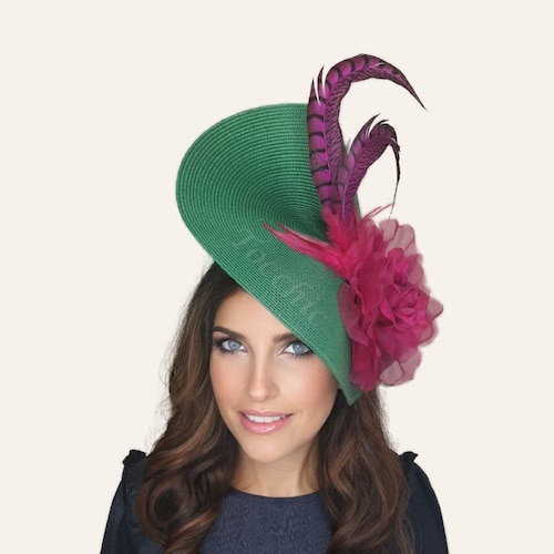 ladies green wedding hats