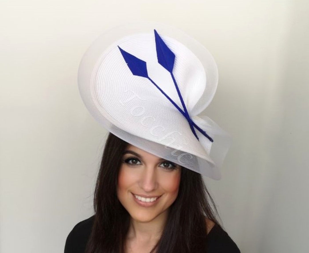 New Royal UK Blue Fascinator Derby Hat Tea Garden Party Hat Race Day Headwear Royal Blue Fascinator Hat for Women Tea Party Hat Kentucky  main image 4