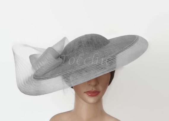 Elegant Silver Women\'s Hat wedding formal derby White Metallic Silver Designer Fashion Hat, Dress Wedding  main image 4