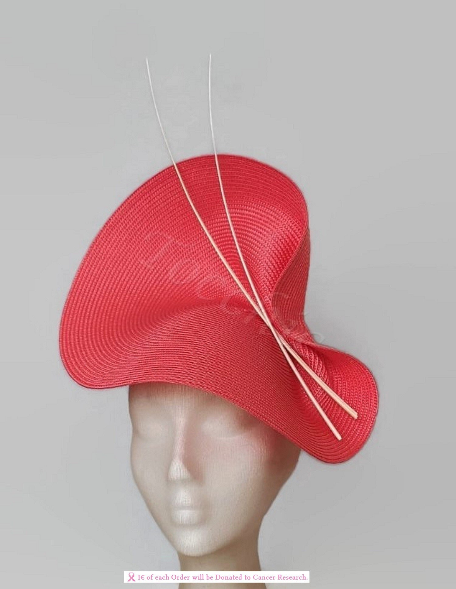Chic DERBY HAT Coral and Navy Women\'s Hat Church Derby Hats by Vinzetta | Love this coral and green  main image 2