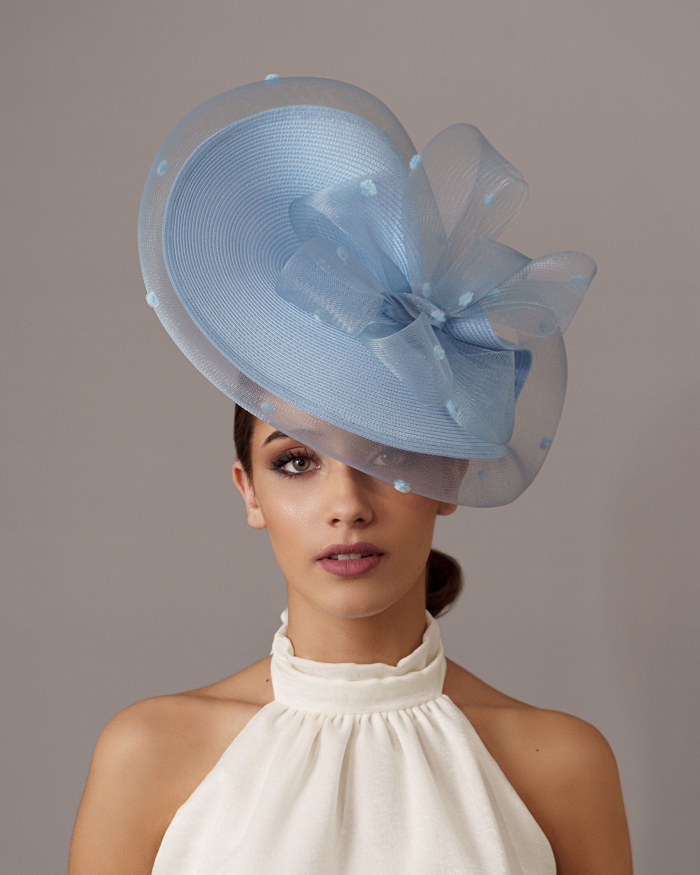 Sombrero De Organza Para Mujer Sombrero Organza Woeoe - Ala Ancha, UPF 50+,  Ajustable, Para Boda, Iglesia, Fiesta, Color Azul Sombrero Sol Organza  Woeoe Ala Ancha UPF50+ Ajustable Azul, image size:2400x3000