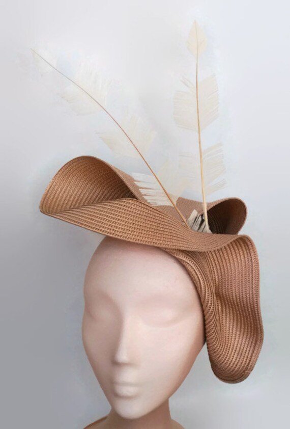 beige wedding hats