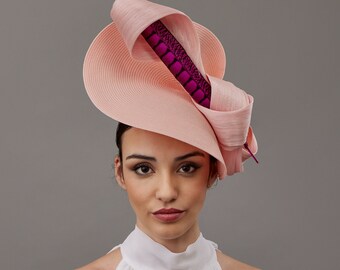 Blush Halo Fascinator Crown Oversized Rose– KY Derby, Ascot, Wedding, Coronation Blush Halo Fascinator Crown Oversized Rose– KY Derby, Ascot  main image 2
