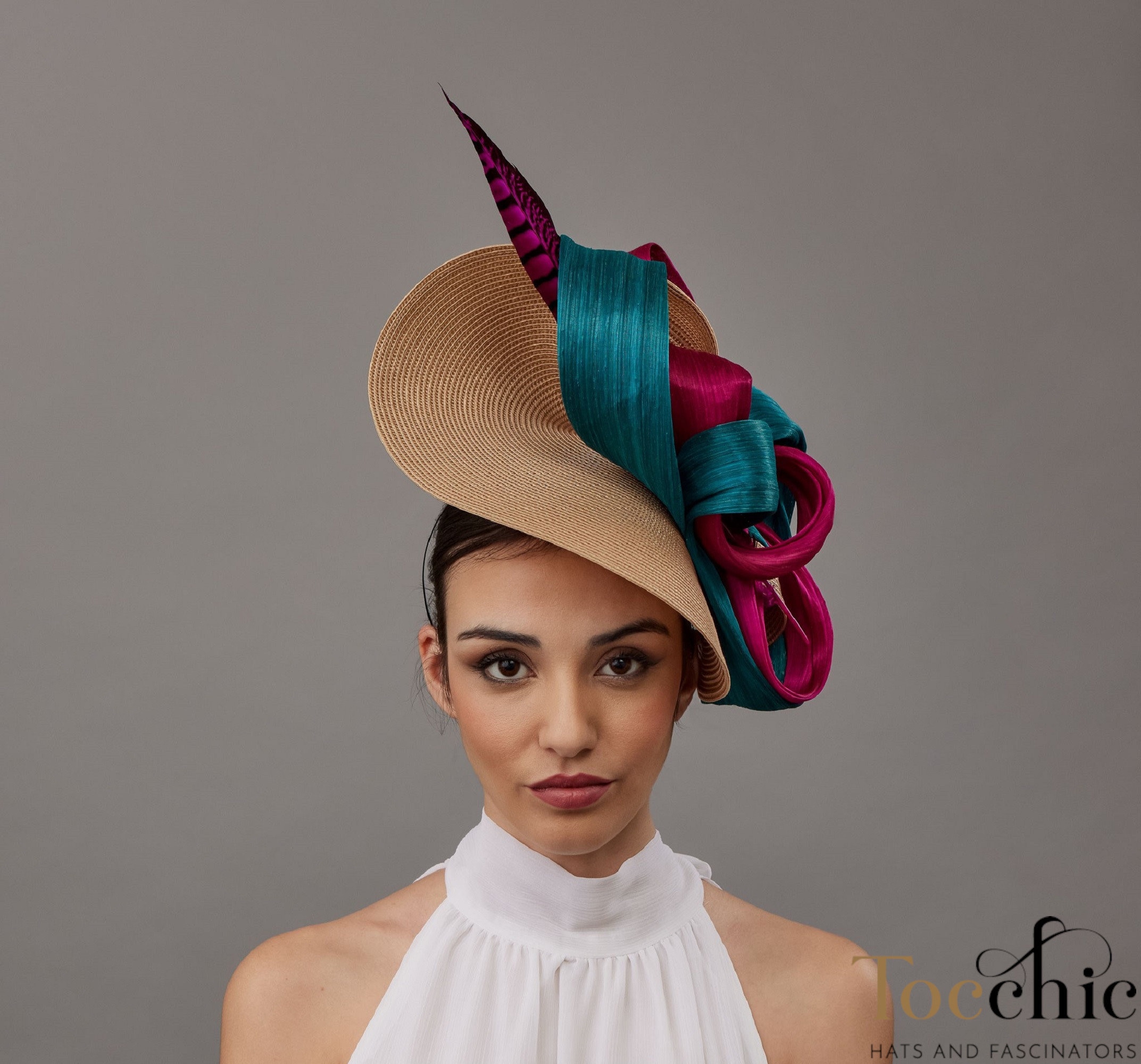 Kentucky Derby Tea Church Race Day Hat Pink Fascinator with Navy Accents 17 Best Kentucky Derby Hats for Women 2025 - Stylish  main image 3