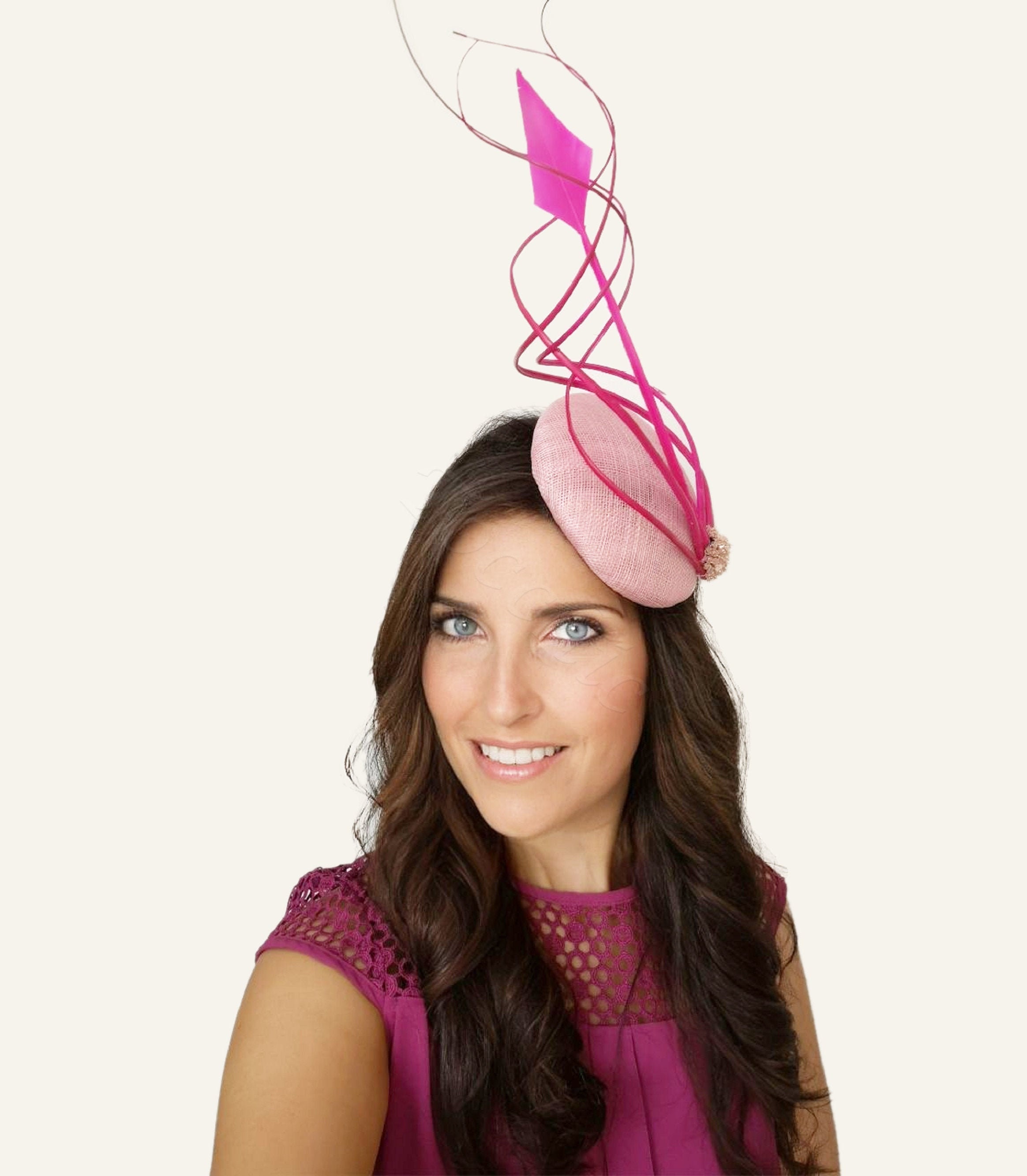 Pink Wedding Fascinator Hat 