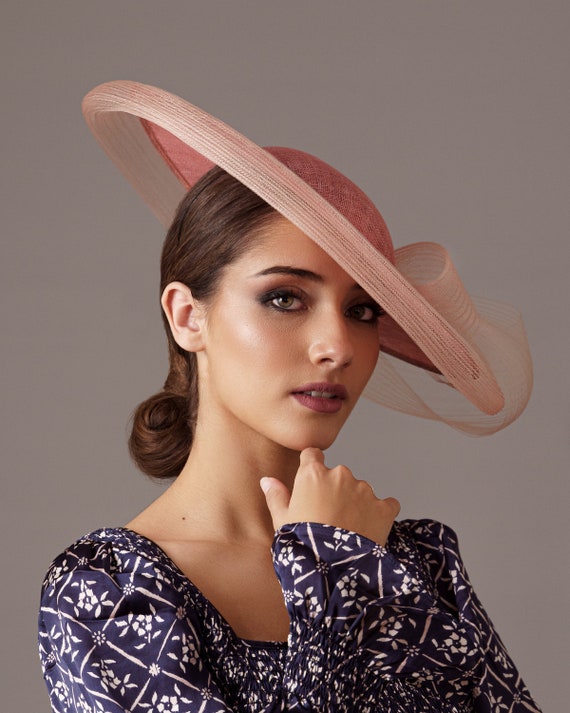 NEW! Elegant Nude Pink Kentucky Derby Hat Elegant Nude and Black Fascinator for the Kentucky Derby  main image 4