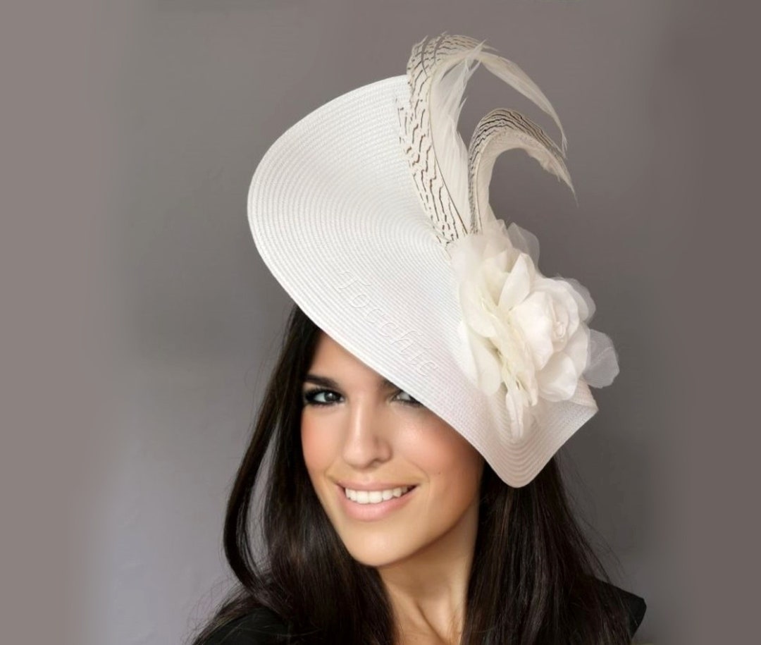 Elegant White Fascinator Hat for Women Kentucky Derby Hat Etsy
