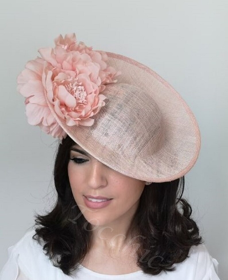 Light Pink Fascinator Hat With Flowers Pale Pink Royal Ascot Etsy