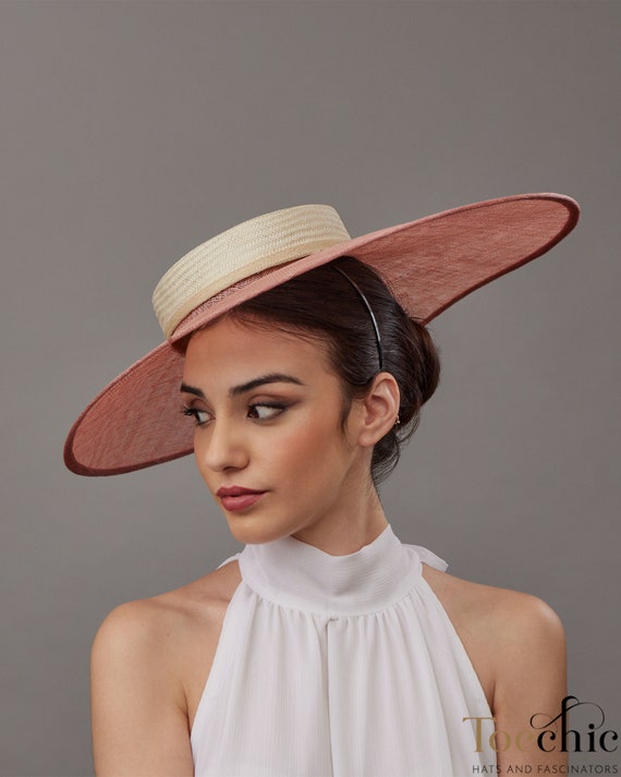 Elegant Pink Nude Wedding Hat for Women - Ivory Church Hat  display picture 3