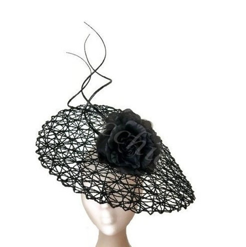 Ascot hat black,Original Black fascinator hat,Black Kentucky derby hat,Black wedding hat,Derby hats for women, race day hats, tea party hat 