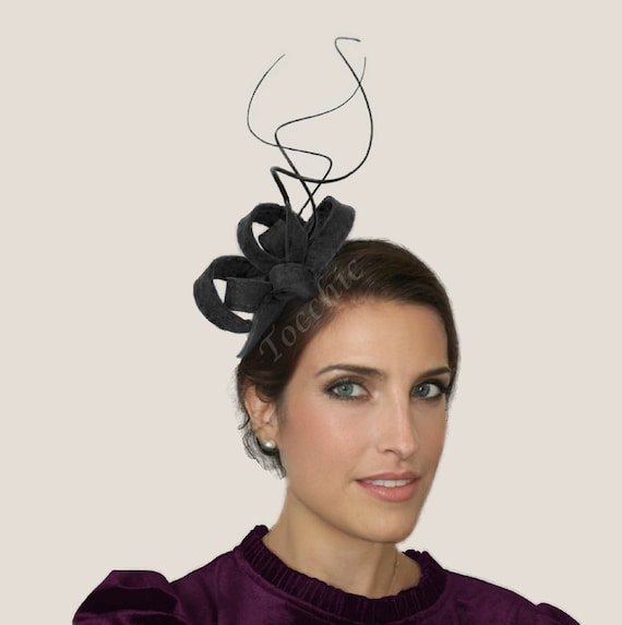Ladies/Girls Grey Loop Feather Fascinator Headpiece Comb Weddings Bridesmaids 
