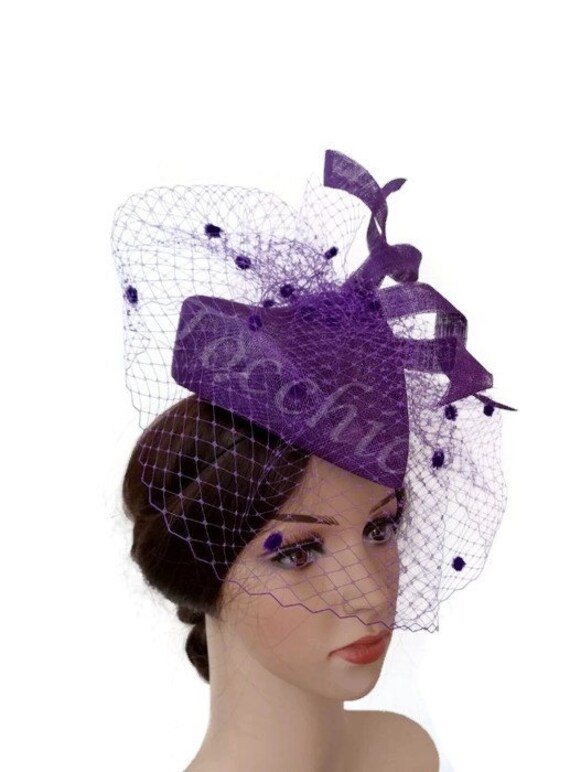 purple ascot hat