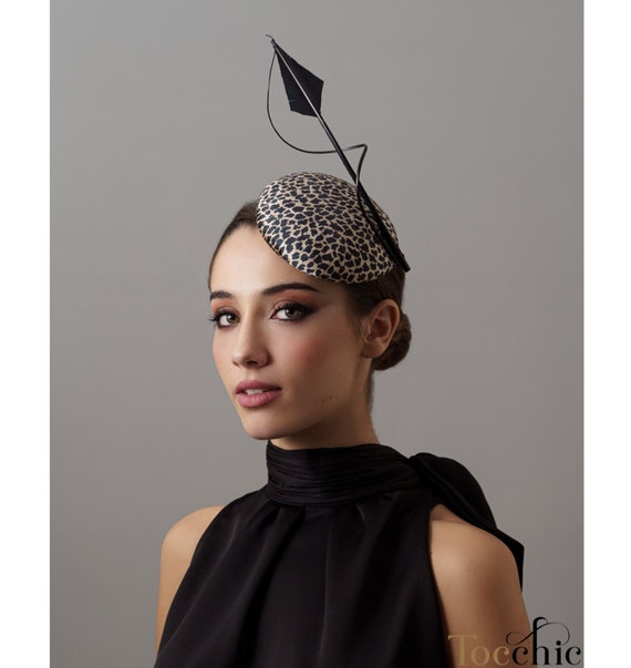 Leopard Fascinator, Animal Print Pillbox Hat, Leopard  display picture 2