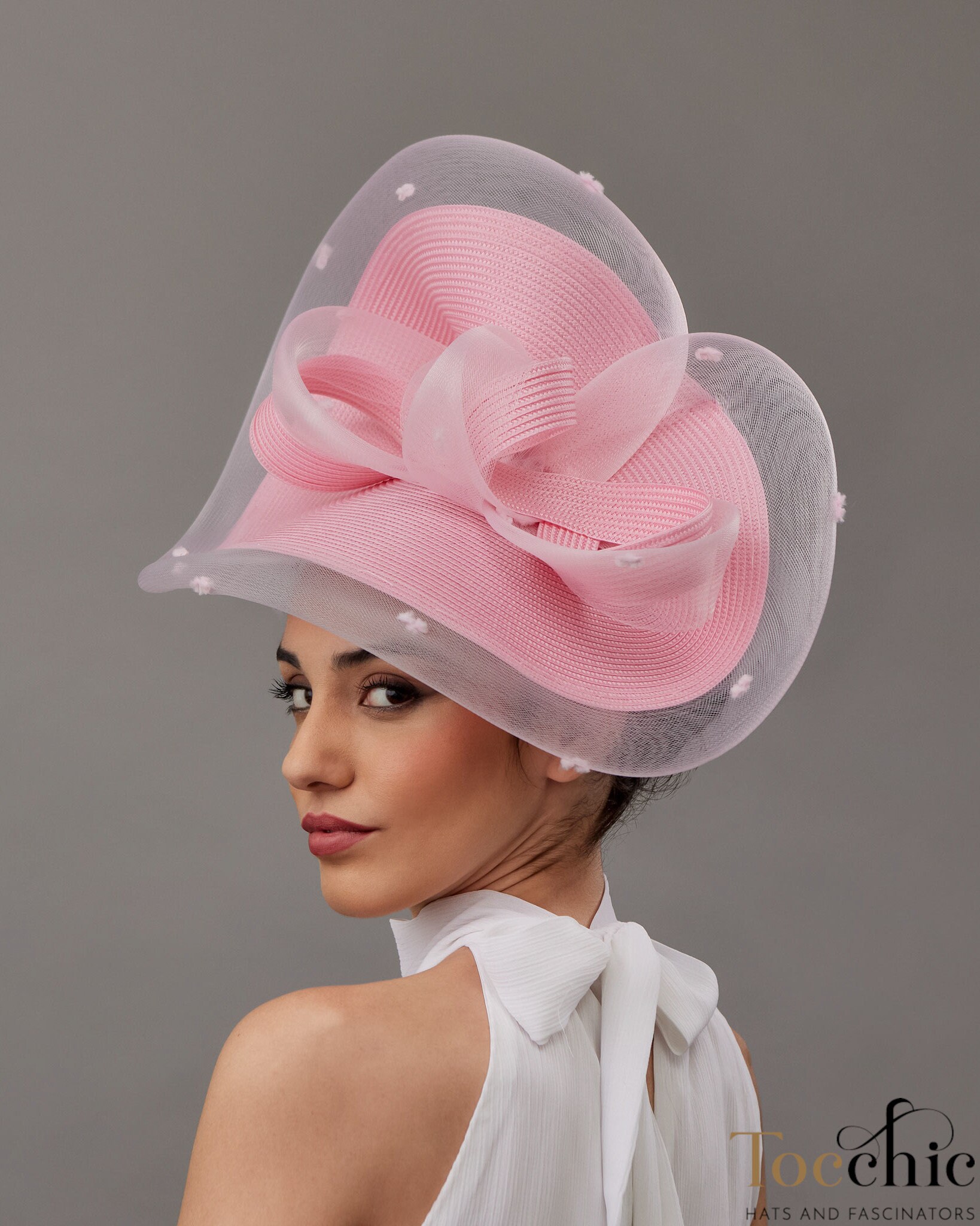 Woman Light Pink Kentucky Derby Hat - Pink Large Fascinator  display picture 1