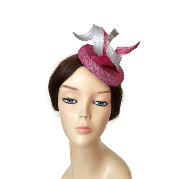 silver and pink wedding hats