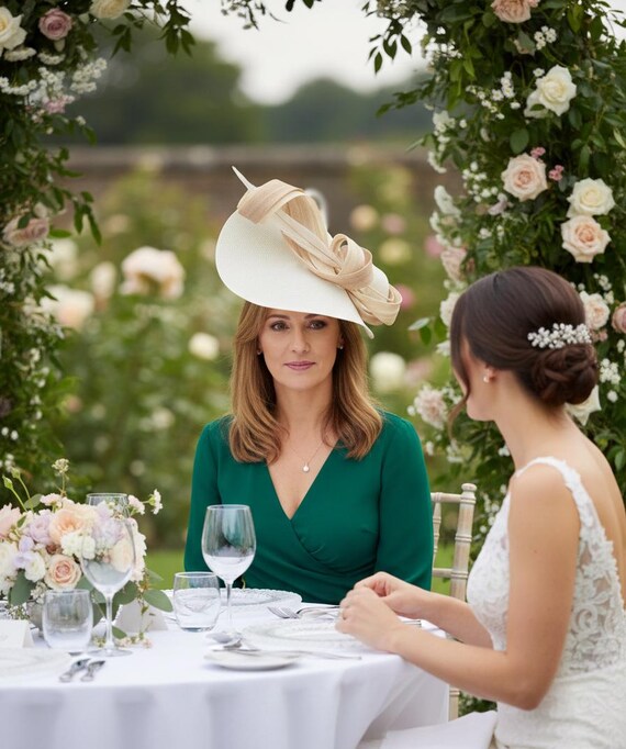 Elegant Woman Derby Fascinator Beige - off White Royal Ascot  display picture 1