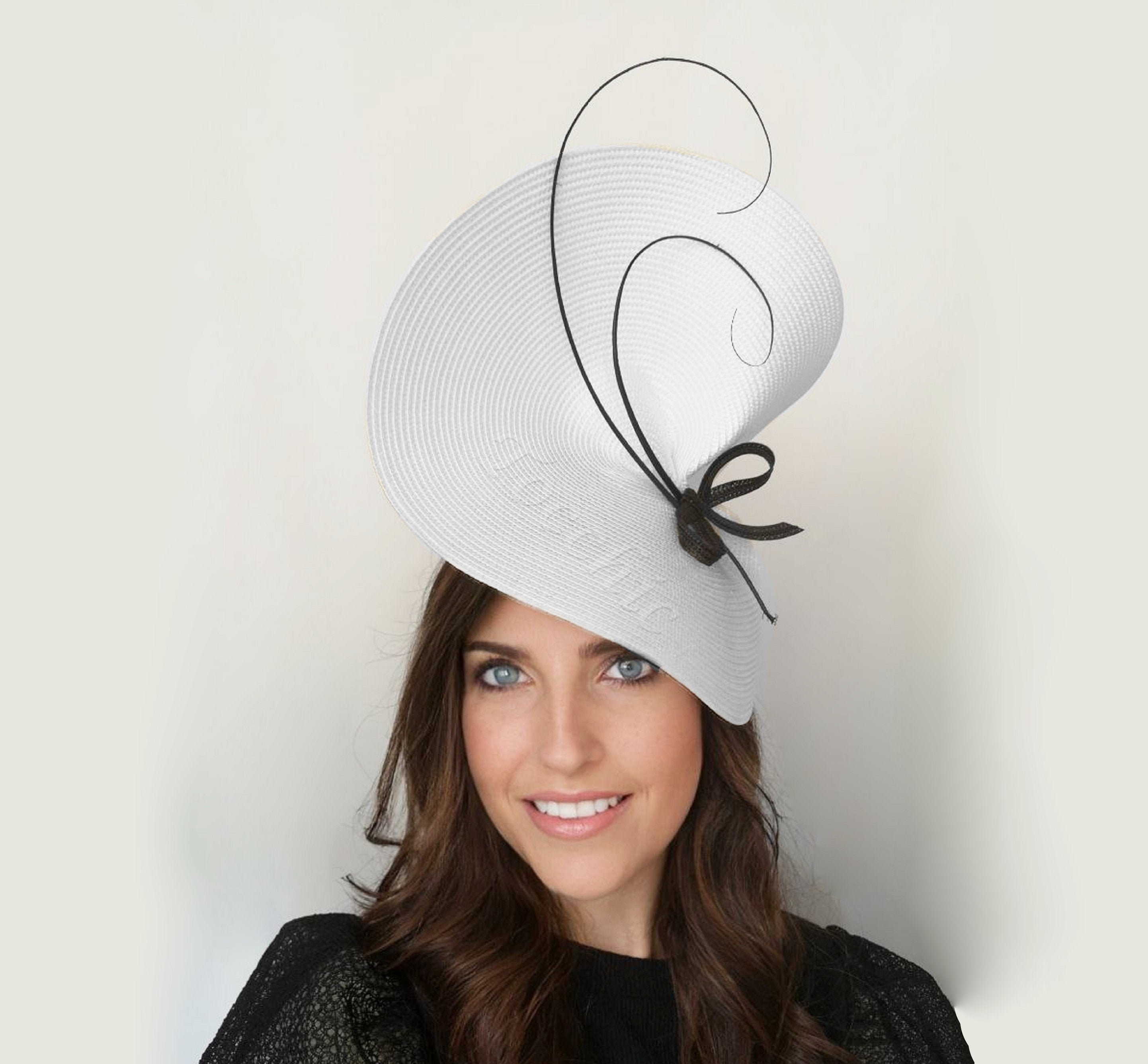 Ladies black and white wedding hats sale