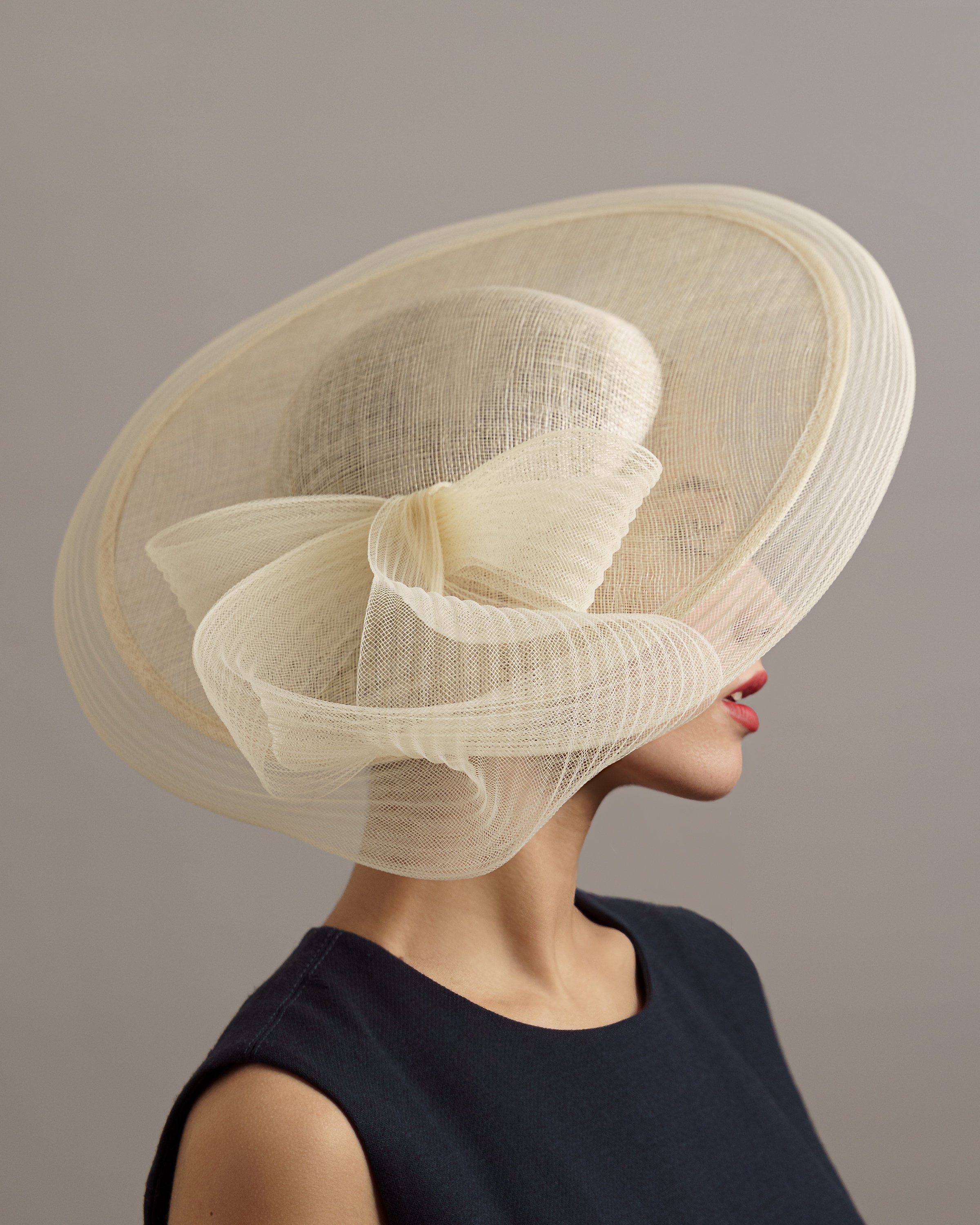Elegant Cream Women\'s Hat Cream Woman Dressy Hat Weddings - Elegant Cream Ascot Hat  main image 2