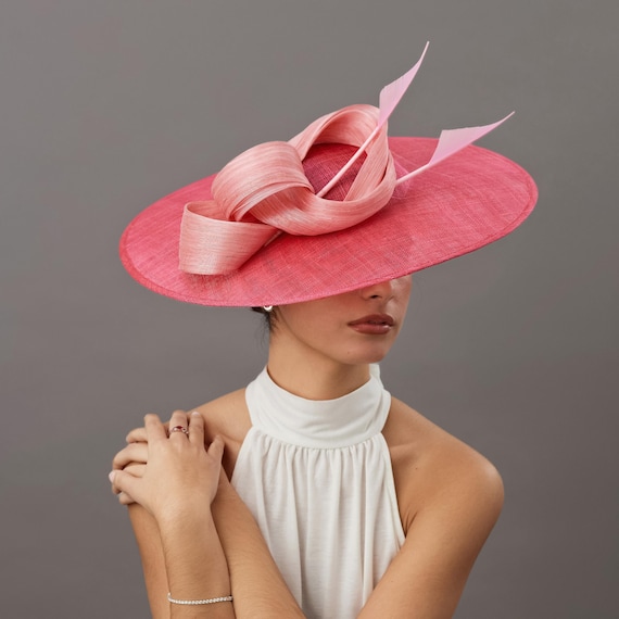 Elegant Kentucky Derby Hat Pink With Feathers - Women  display picture 3