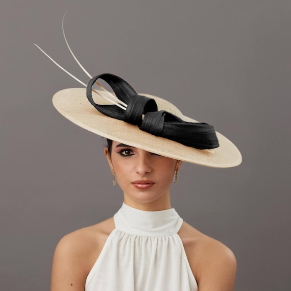 Black and Beige Kentucky Derby Hat for Woman - Royal Ascot  display picture 2